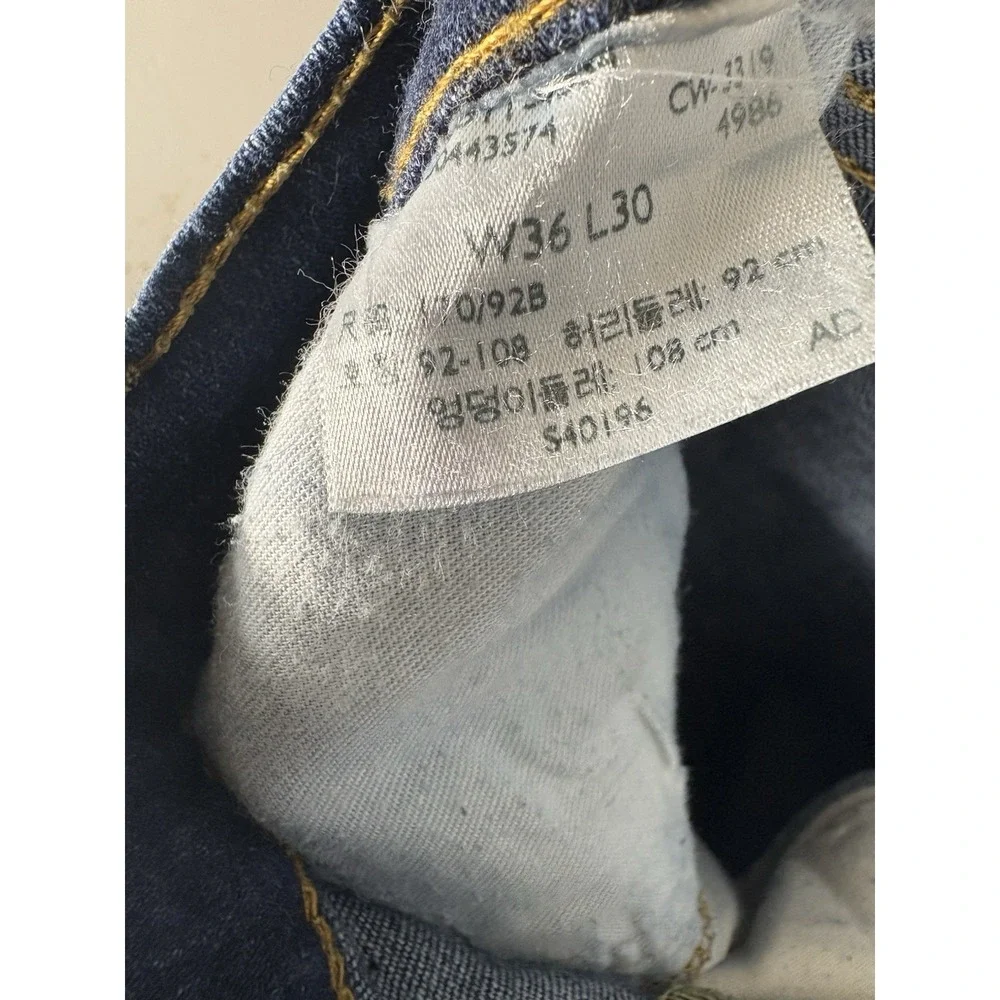 Levis Jeans Mens 36x30 Blue Denim 511 Slim Straight Medium Wash American Stretch